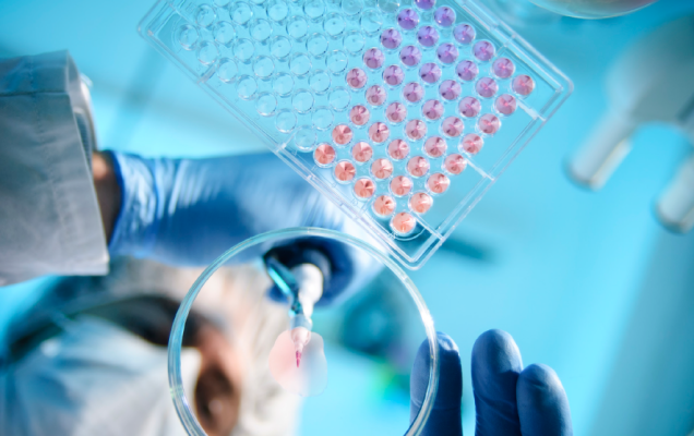 Scienziato pipetta liquidi in laboratorio, testando metodi farmaceutici europei.